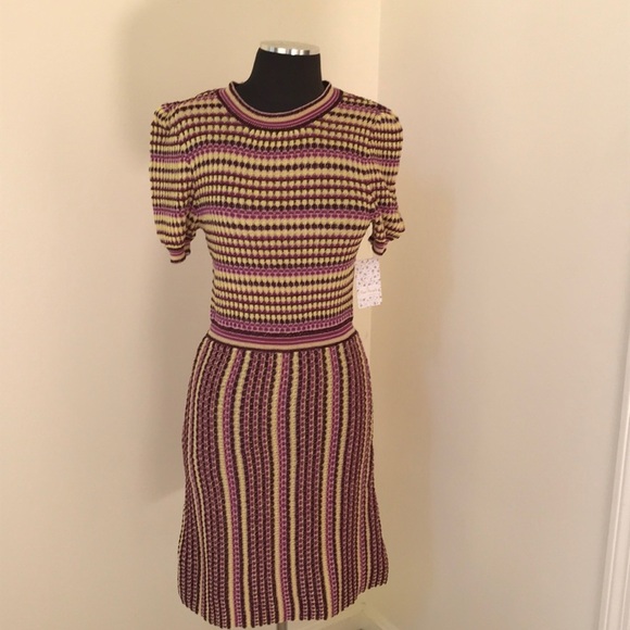 NWT! FREE PEOPLE Pink Combo Size S Knit Dress - Picture 1 of 8